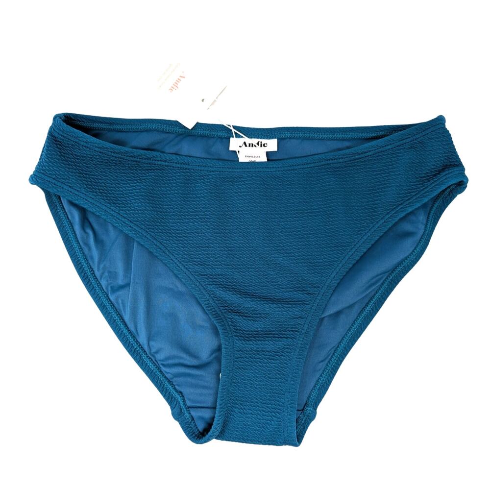 Andie Swim Bikini Bottom Azur Ripple Texture XS Beach‎ Vacation Pool Resort Chic